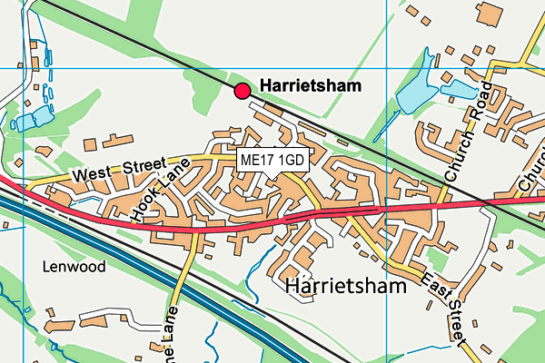 ME17 1GD map - OS VectorMap District (Ordnance Survey)