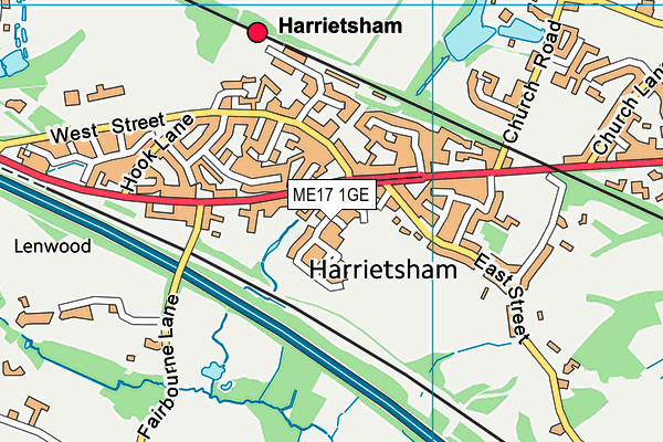 ME17 1GE map - OS VectorMap District (Ordnance Survey)