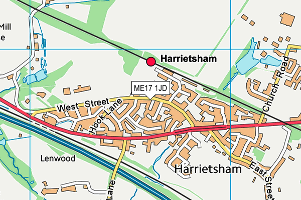 ME17 1JD map - OS VectorMap District (Ordnance Survey)