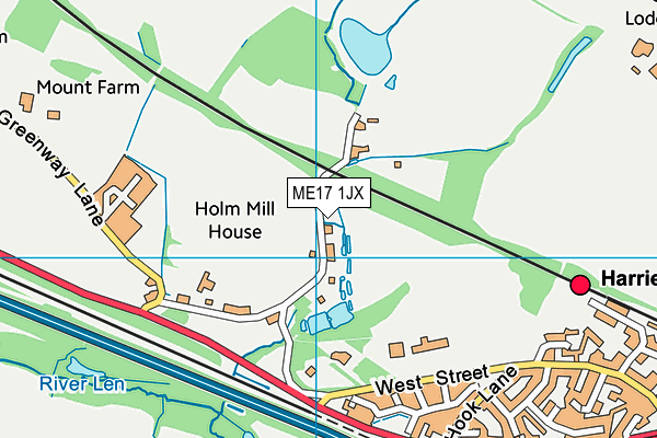 ME17 1JX map - OS VectorMap District (Ordnance Survey)