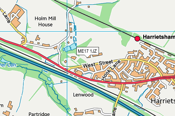 Harrietsham Church of England Primary School map (ME17 1JZ) - OS VectorMap District (Ordnance Survey)