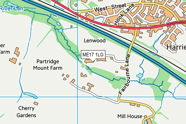 ME17 1LG map - OS VectorMap District (Ordnance Survey)