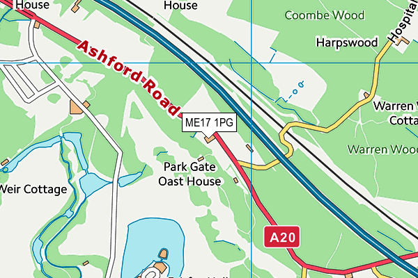 Leeds Castle Golf Course map (ME17 1PG) - OS VectorMap District (Ordnance Survey)