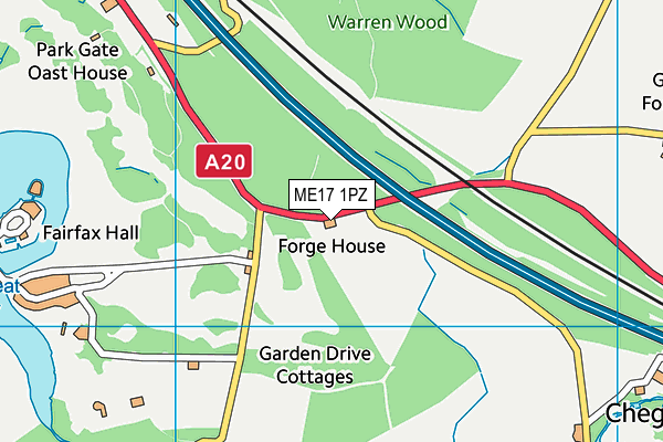 ME17 1PZ map - OS VectorMap District (Ordnance Survey)