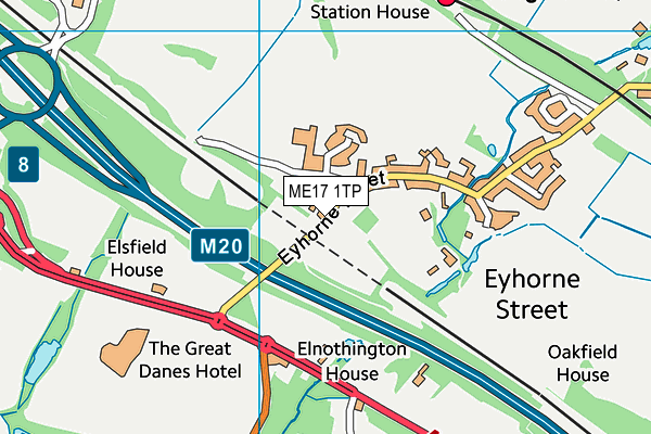 ME17 1TP map - OS VectorMap District (Ordnance Survey)