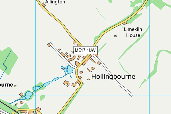 Hollingbourne Cricket Club map (ME17 1UW) - OS VectorMap District (Ordnance Survey)