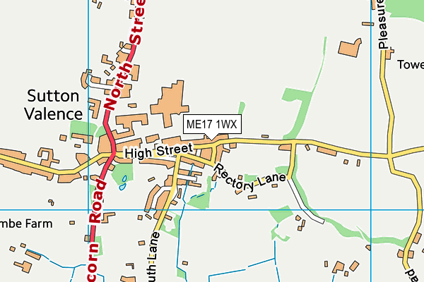 ME17 1WX map - OS VectorMap District (Ordnance Survey)