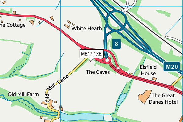 ME17 1XE map - OS VectorMap District (Ordnance Survey)