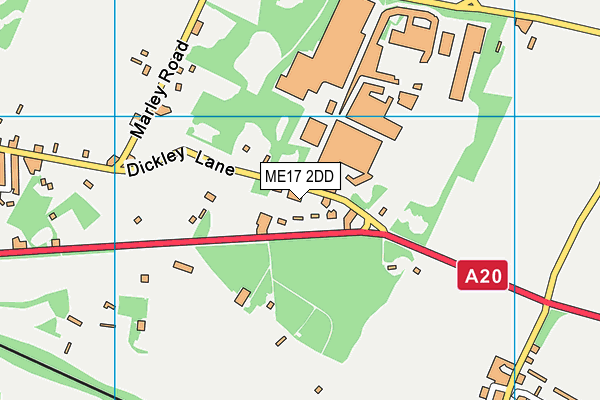 ME17 2DD map - OS VectorMap District (Ordnance Survey)