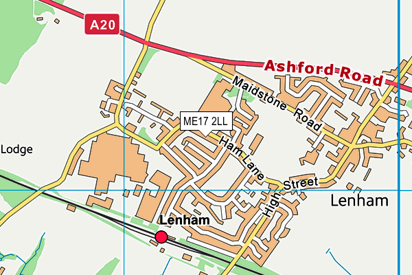 The Lenham School map (ME17 2LL) - OS VectorMap District (Ordnance Survey)