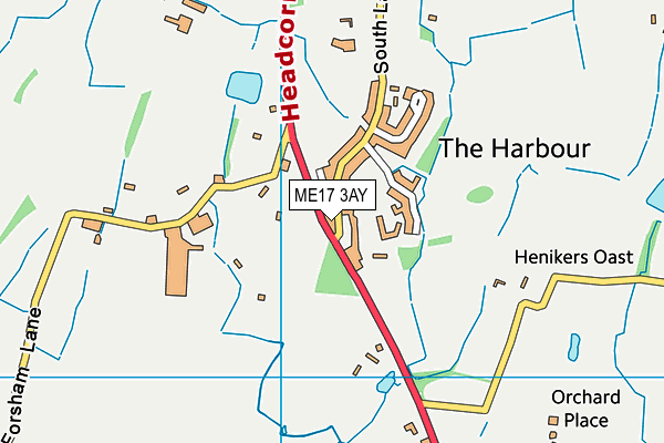 ME17 3AY map - OS VectorMap District (Ordnance Survey)