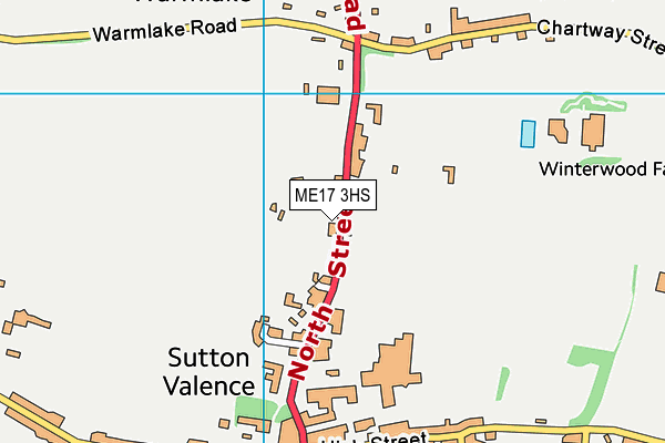 Sutton Valence Village Hall map (ME17 3HS) - OS VectorMap District (Ordnance Survey)