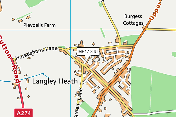 ME17 3JU map - OS VectorMap District (Ordnance Survey)