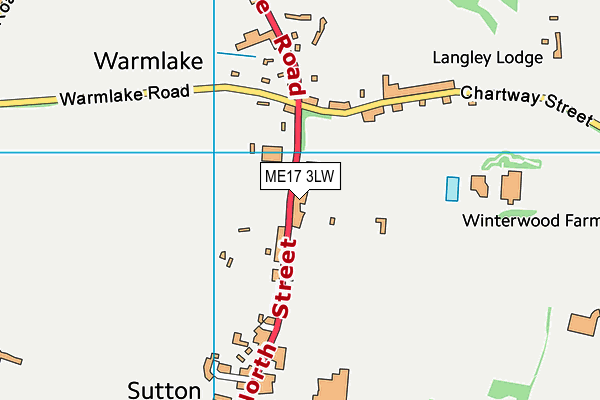 Sutton Valence School (Cricket Grounds) map (ME17 3LW) - OS VectorMap District (Ordnance Survey)