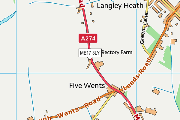 ME17 3LY map - OS VectorMap District (Ordnance Survey)