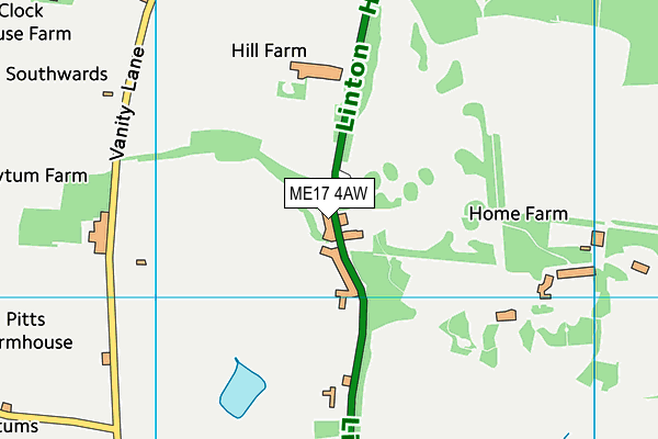 Linton Village Hall map (ME17 4AW) - OS VectorMap District (Ordnance Survey)