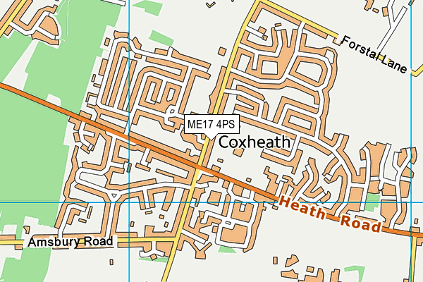 Coxheath Primary School map (ME17 4PS) - OS VectorMap District (Ordnance Survey)