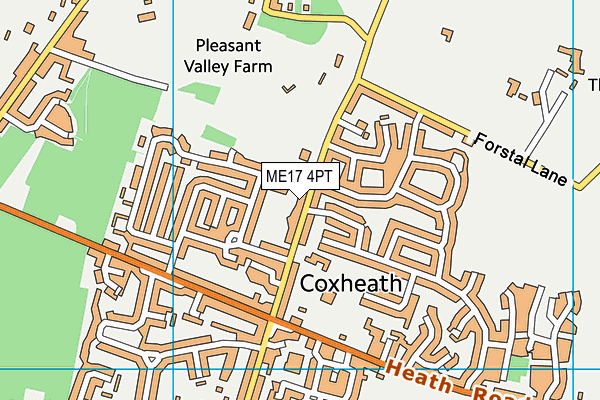 Coxheath Village Hall map (ME17 4PT) - OS VectorMap District (Ordnance Survey)