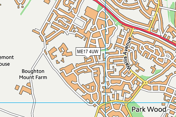 ME17 4UW map - OS VectorMap District (Ordnance Survey)