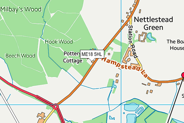 ME18 5HL map - OS VectorMap District (Ordnance Survey)