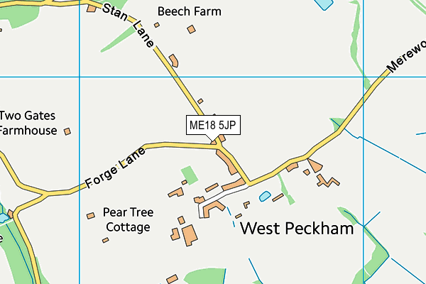 ME18 5JP map - OS VectorMap District (Ordnance Survey)