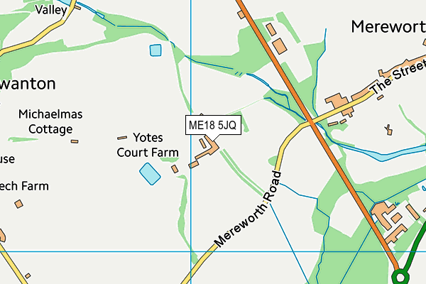 ME18 5JQ map - OS VectorMap District (Ordnance Survey)