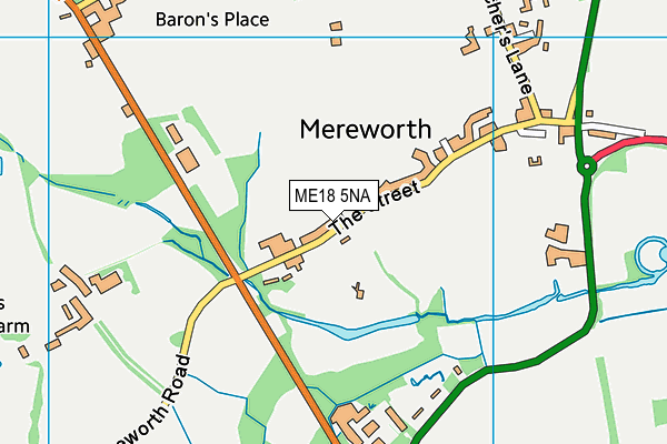 ME18 5NA map - OS VectorMap District (Ordnance Survey)