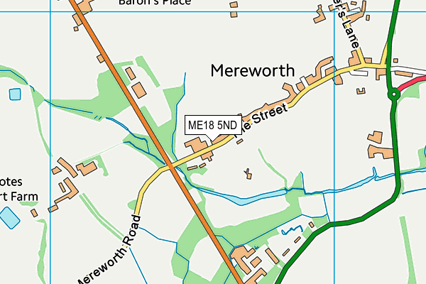 Mereworth Community Primary School map (ME18 5ND) - OS VectorMap District (Ordnance Survey)