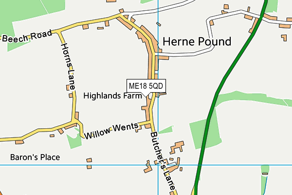 ME18 5QD map - OS VectorMap District (Ordnance Survey)