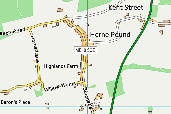 ME18 5QE map - OS VectorMap District (Ordnance Survey)