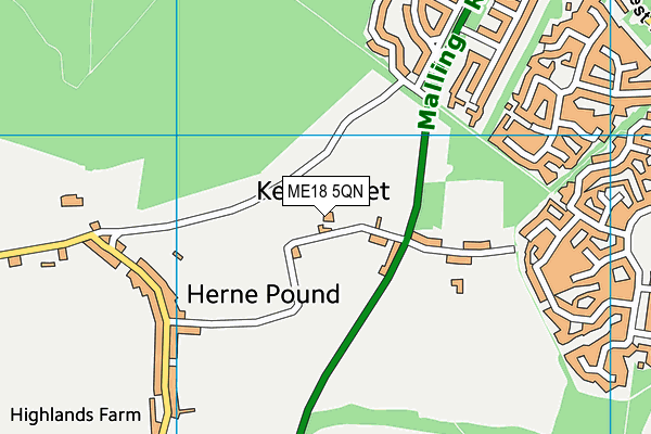 ME18 5QN map - OS VectorMap District (Ordnance Survey)