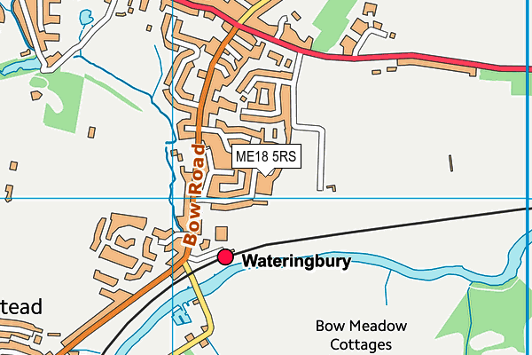 Wateringbury Playing Fields map (ME18 5RS) - OS VectorMap District (Ordnance Survey)