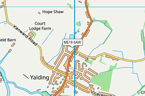 ME18 6AW map - OS VectorMap District (Ordnance Survey)