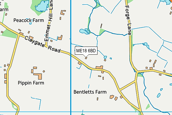ME18 6BD map - OS VectorMap District (Ordnance Survey)