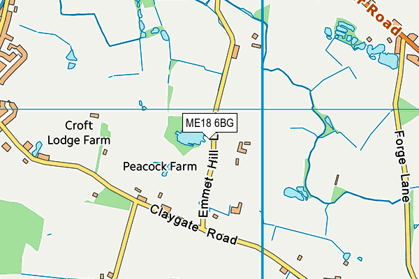 ME18 6BG map - OS VectorMap District (Ordnance Survey)