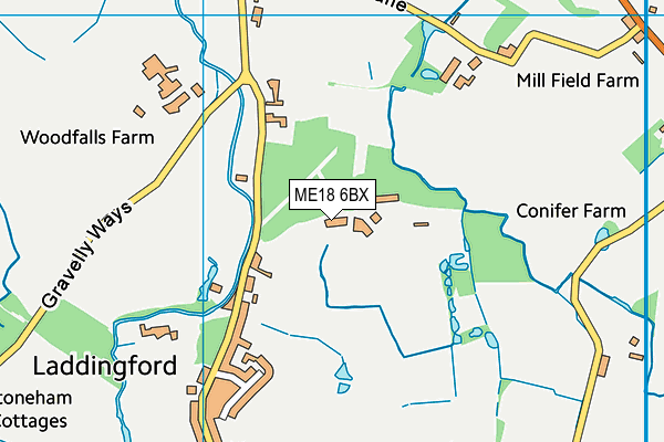 ME18 6BX map - OS VectorMap District (Ordnance Survey)