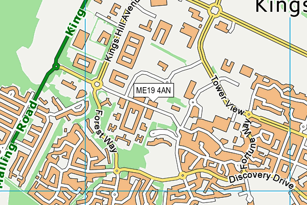 ME19 4AN map - OS VectorMap District (Ordnance Survey)