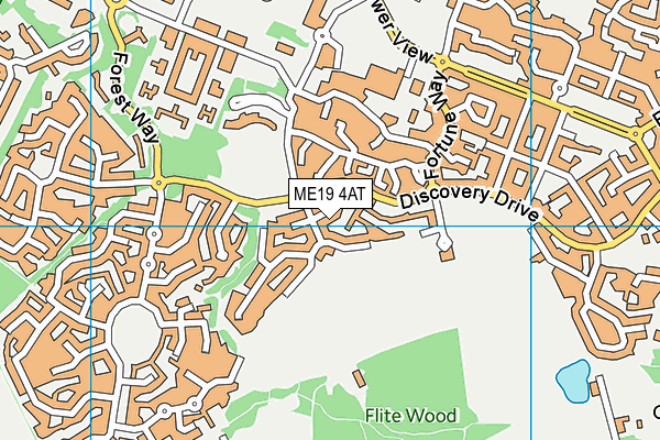 ME19 4AT map - OS VectorMap District (Ordnance Survey)