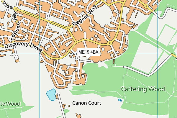 ME19 4BA map - OS VectorMap District (Ordnance Survey)