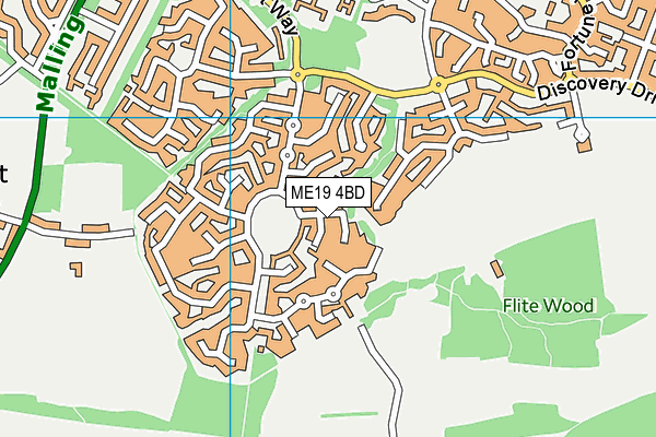 ME19 4BD map - OS VectorMap District (Ordnance Survey)