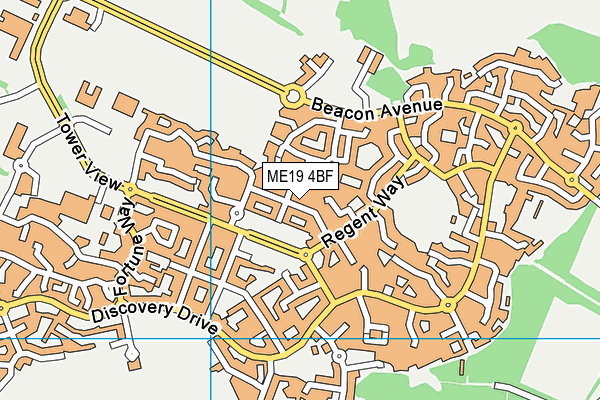 ME19 4BF map - OS VectorMap District (Ordnance Survey)