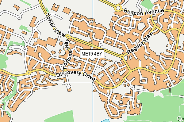 ME19 4BY map - OS VectorMap District (Ordnance Survey)