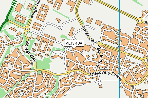 ME19 4DA map - OS VectorMap District (Ordnance Survey)