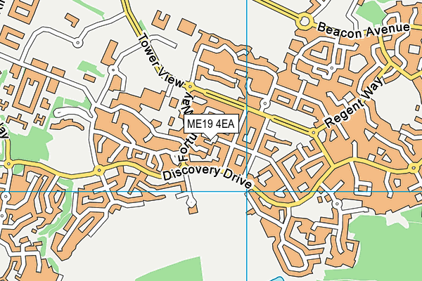 ME19 4EA map - OS VectorMap District (Ordnance Survey)