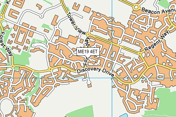 ME19 4ET map - OS VectorMap District (Ordnance Survey)