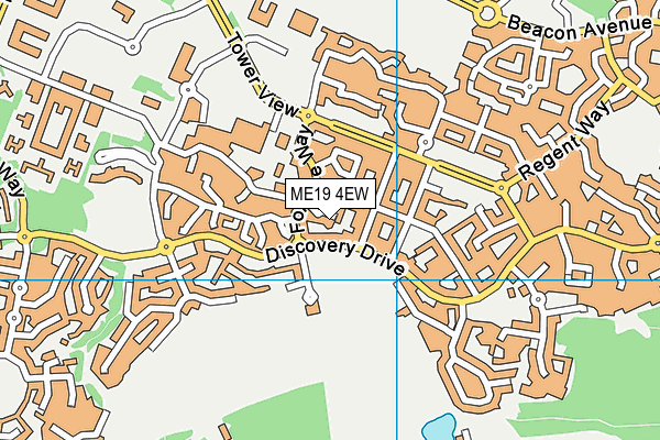 ME19 4EW map - OS VectorMap District (Ordnance Survey)