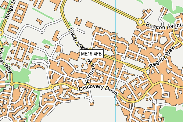 ME19 4FB map - OS VectorMap District (Ordnance Survey)