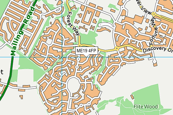 ME19 4FP map - OS VectorMap District (Ordnance Survey)