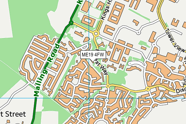 ME19 4FW map - OS VectorMap District (Ordnance Survey)