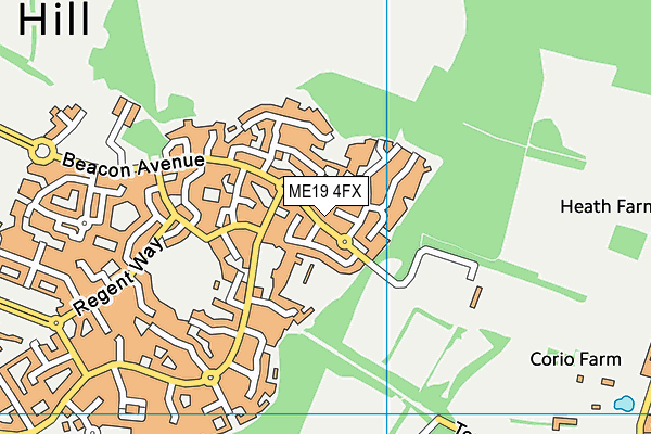 ME19 4FX map - OS VectorMap District (Ordnance Survey)